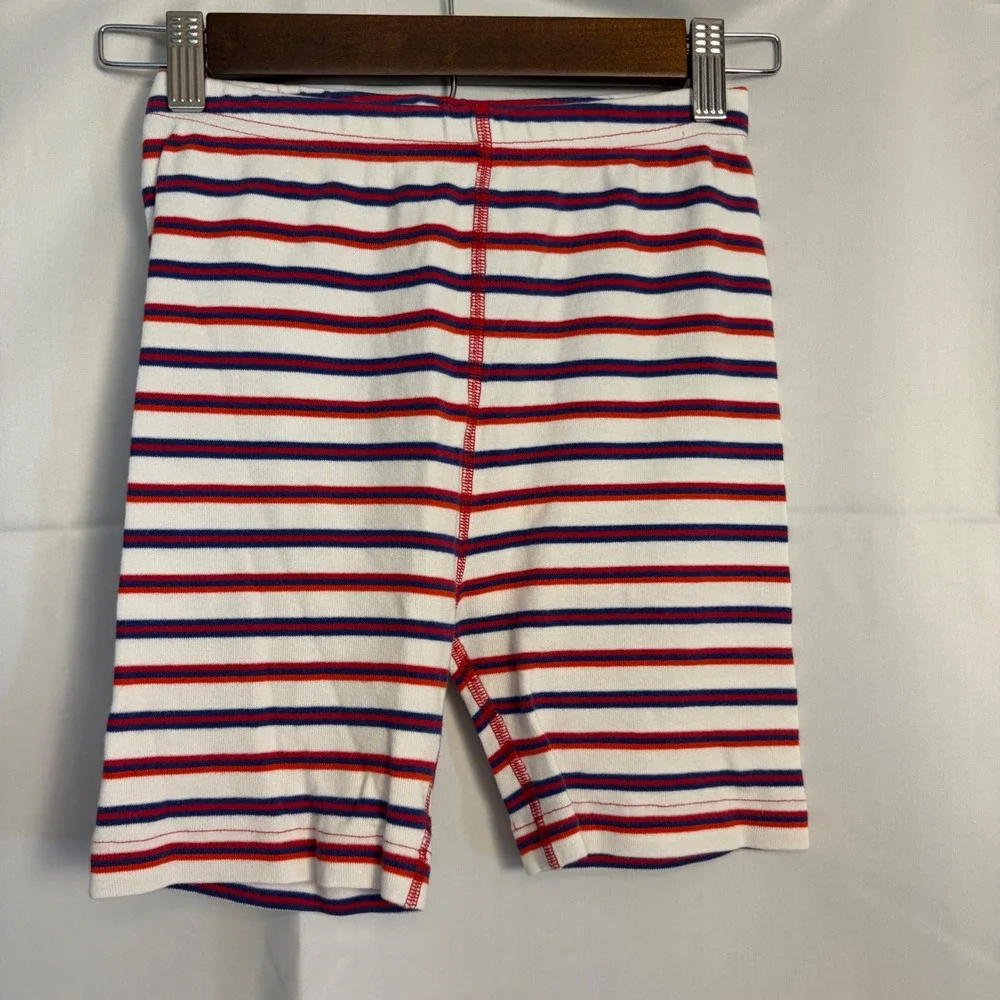Hanna Andersson Kids Red White Blue Striped Organic Cotton Pajama Shorts Size 12